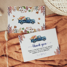 Little Pumpkin Boy Baby Shower Thank You Card