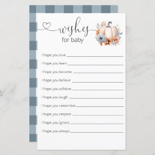 Little Pumpkin Boy Baby Shower Wishes For Baby