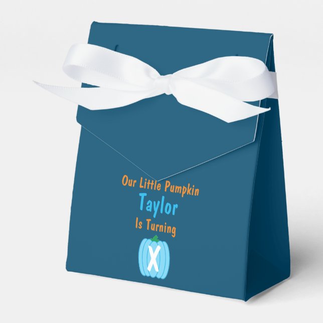 Little Pumpkin Boy Birthday Favour Box (Front Side)