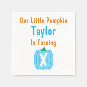Little Pumpkin Boy Birthday Napkin