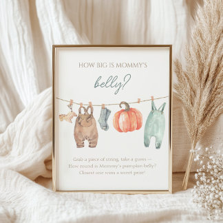 Little Pumpkin Boy Clothes how big is mum’s belly Poster