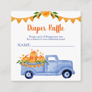 Little Pumpkin Boy Diaper Raffle Enclosure Card