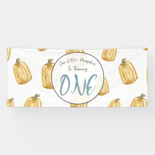 Little Pumpkin Boys Fall Birthday Party Banner