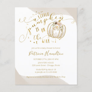 Little Pumpkin Budget Baby Shower Invitation