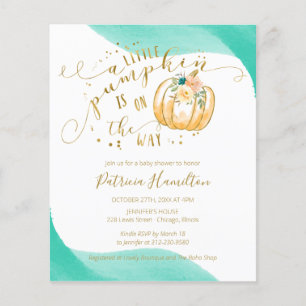 Little Pumpkin Budget Fall Baby Shower Invitation