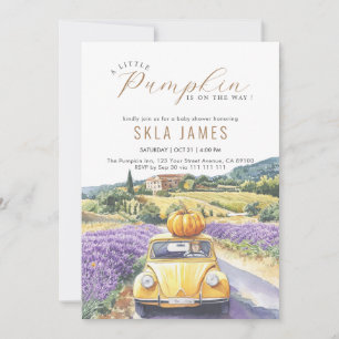 Little Pumpkin Car Fall Autumn Babyshower Invite