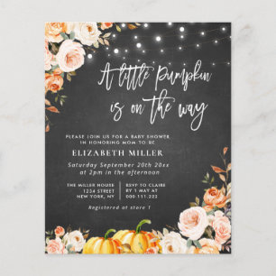 little pumpkin chalkboard fall floral baby shower 