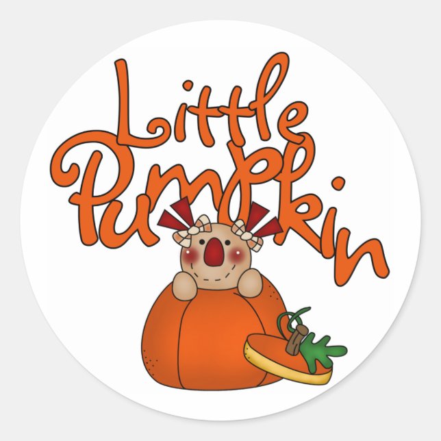 Little Pumpkin Classic Round Sticker (Front)