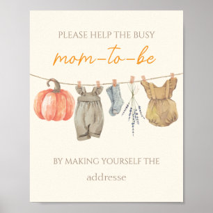 Little Pumpkin Clothes Help Busy Mom-to-Be Address Poster