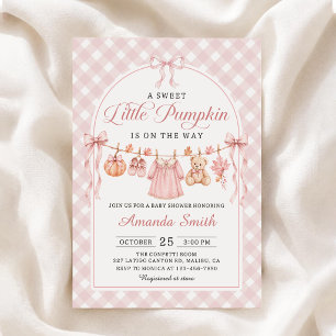 Little Pumpkin Clothesline Fall Baby Shower Invitation