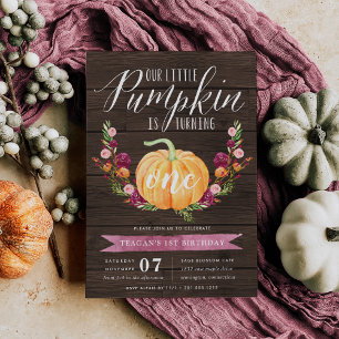 Little Pumpkin Custom Age Birthday Party Invitation