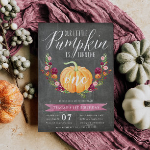 Little Pumpkin Custom Age Birthday Party Invitation