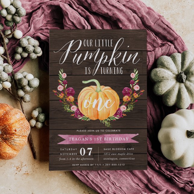 Little Pumpkin Custom Age Birthday Party Invitation (Creator Uploaded)