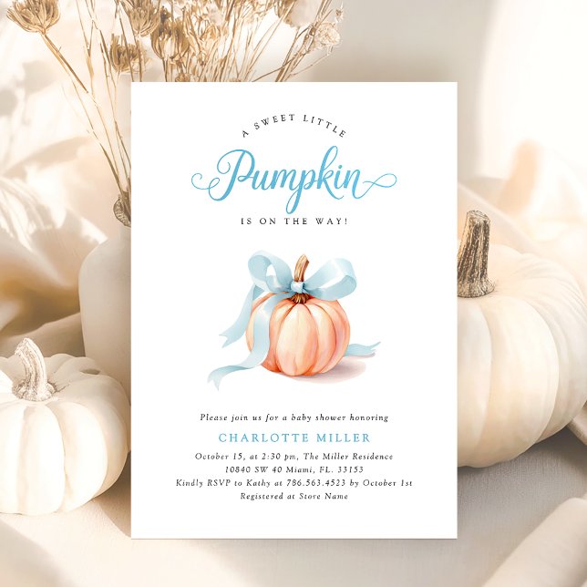 Little Pumpkin Cute Baby Shower Invitation (Creator Uploaded)