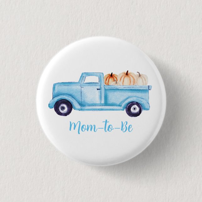 Little Pumpkin Cute Baby Shower Mum to Be 3 Cm Round Badge (Front)