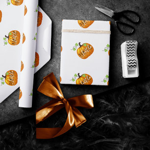 Little Pumpkin Cute Gender Neutral Baby Wrapping Paper