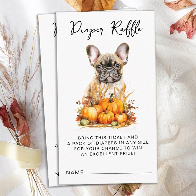 Little Pumpkin Cute Puppy Diaper Raffl Baby Shower Enclosure Card (Creator Uploaded)