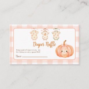 Little Pumpkin Diaper Raffle Baby Insert Card