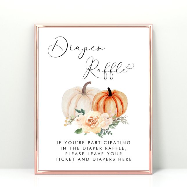 Little Pumpkin Diaper Raffle Baby Shower Poster (Creator Uploaded)