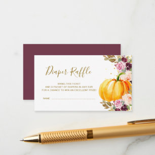 little pumpkin diaper raffle card