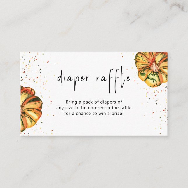 Little pumpkin diaper raffle enclosure card (Front)