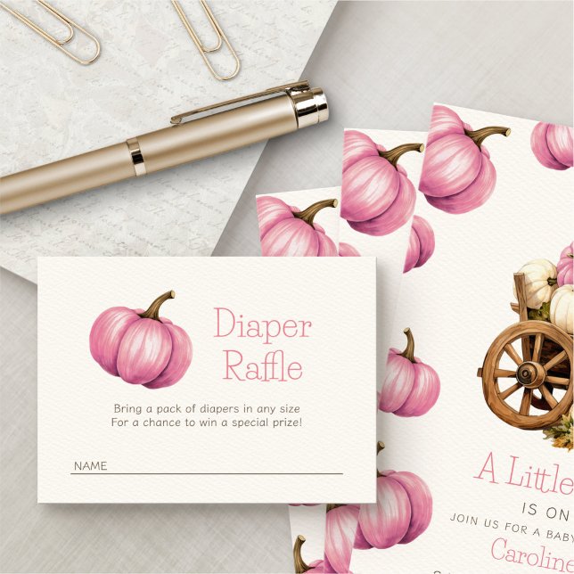 Little Pumpkin Diaper Raffle Shower Enclosure Card (Creator Uploaded)