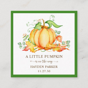 Little Pumpkin Diaper Raffle Shower Enclosure Card