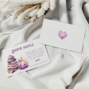 Little Pumpkin Diaper Raffle Ticket  Enclosure Card