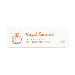 Little Pumpkin Doodle Baby Shower Return Address