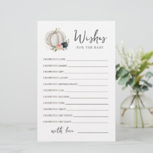 Little Pumpkin Editable Wishes for the Baby Shower