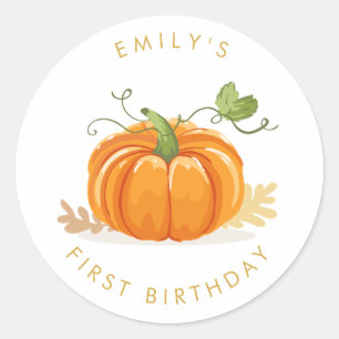 Little pumpkin Envelope seal sticker Birthday Girl