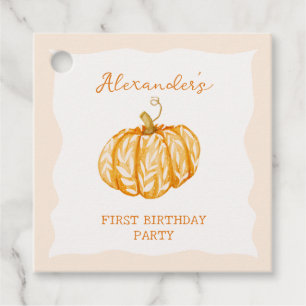 Little Pumpkin Fall Autumn 1st Birthday Party Favour Tags