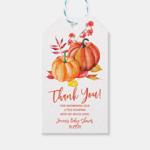 Little Pumpkin, Fall, Autumn Baby Shower Favour Gift Tags