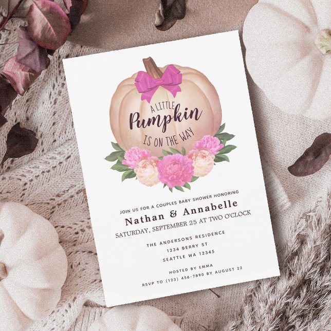 Little Pumpkin Fall Autumn Baby shower Invitation (Creator Uploaded)