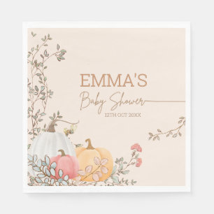 Little Pumpkin Fall Autumn Baby Shower Napkin