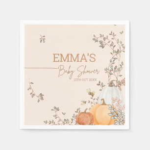 Little Pumpkin Fall Autumn Baby Shower Napkin