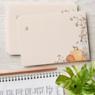 Little Pumpkin Fall Autumn Gender Baby Shower  Envelope