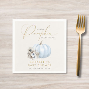 Little Pumpkin Fall Baby Boy Shower Napkin