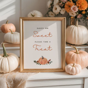 Little Pumpkin Fall Baby Shower Babies are sweet Poster