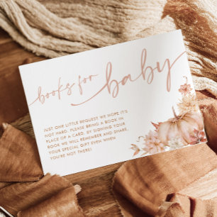 Little Pumpkin Fall Baby Shower Book for baby card