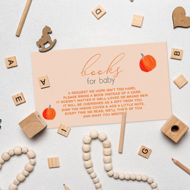 Little Pumpkin Fall Baby Shower Book Request Enclosure Card (Little Pumpkin Fall Baby Shower Book Request Enclosure Card)