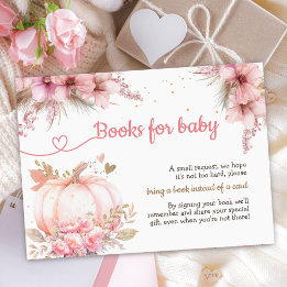 Little Pumpkin Fall Baby Shower Books For Baby Enclosure Card