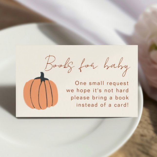Little Pumpkin Fall Baby Shower Books for Baby Enclosure Card (Creator Uploaded)