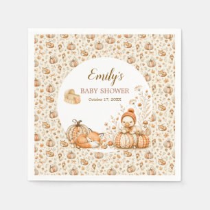 Little Pumpkin Fall Baby Shower Cocktail Napkins