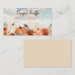 Little Pumpkin   Fall Baby Shower Diaper Raffle  Enclosure Card