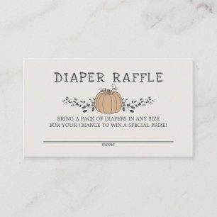 Little pumpkin fall baby shower diaper raffle enclosure card