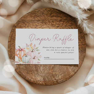 Little Pumpkin Fall Baby Shower Diaper Raffle Enclosure Card