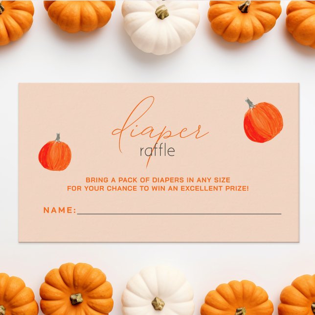 Little Pumpkin Fall Baby Shower Diaper Raffle Enclosure Card (Little Pumpkin Fall Baby Shower Diaper Raffle Enclosure Card )