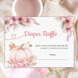 Little Pumpkin Fall Baby Shower Diaper Raffle Enclosure Card