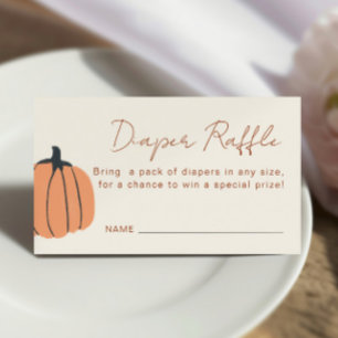 Little Pumpkin Fall Baby Shower Diaper Raffle Enclosure Card